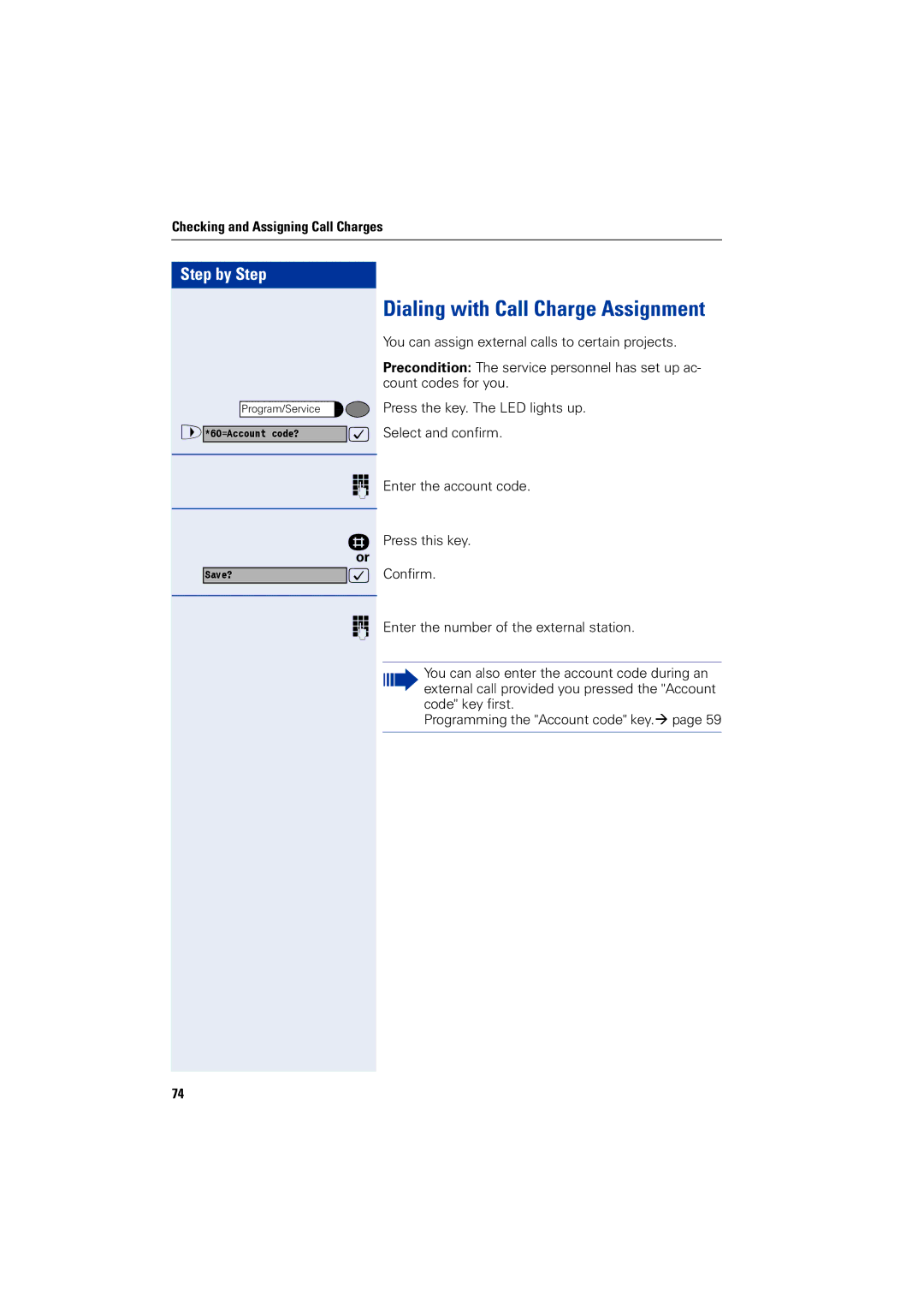 Siemens 1200 manual Dialing with Call Charge Assignment 