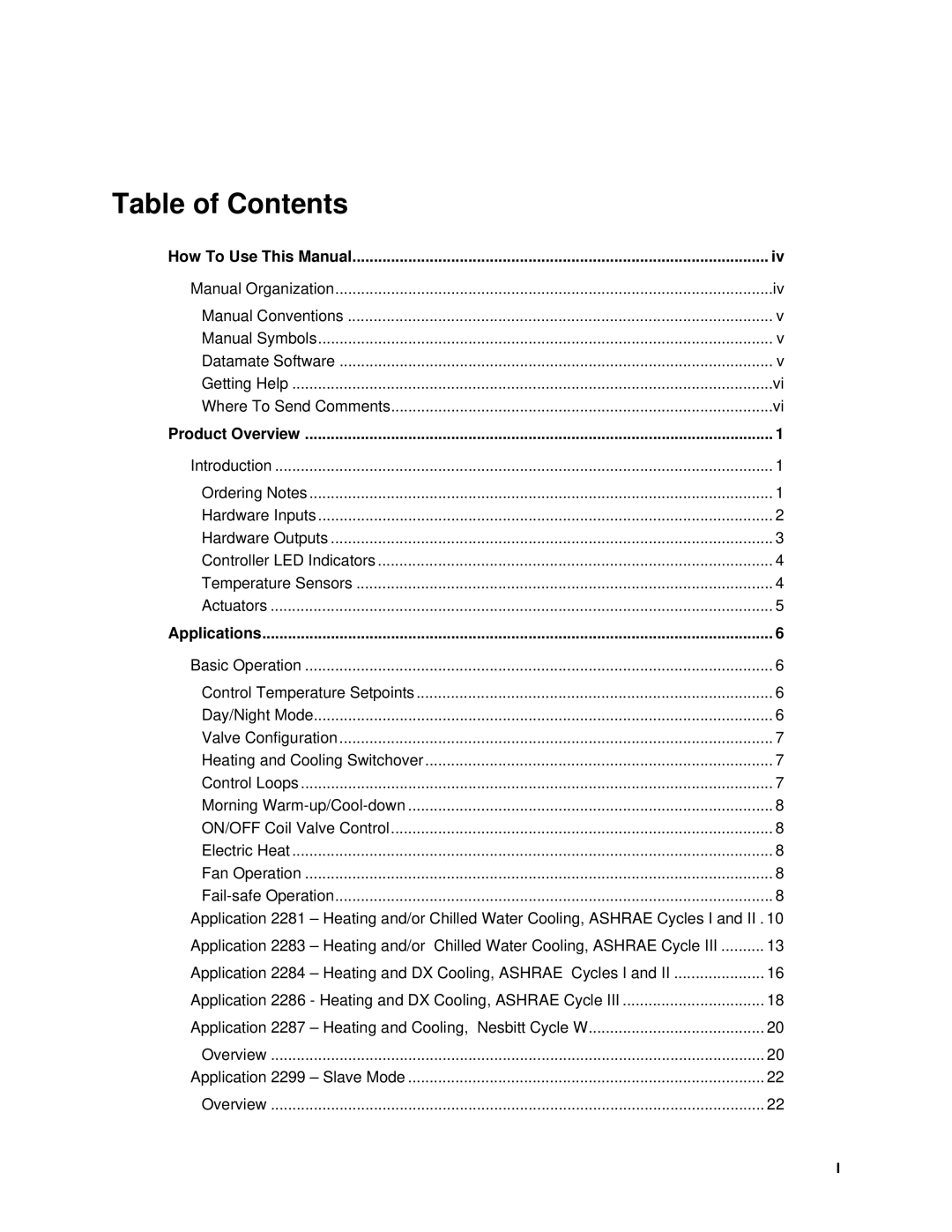 Siemens 125-1957 owner manual Table of Contents 