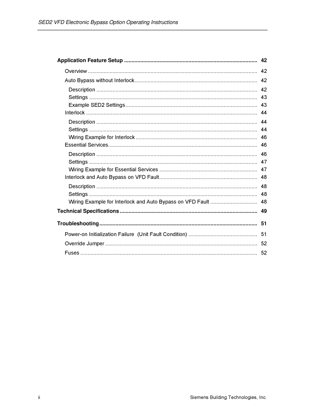 Siemens 125-3208 operating instructions Application Feature Setup, Technical Specifications Troubleshooting 