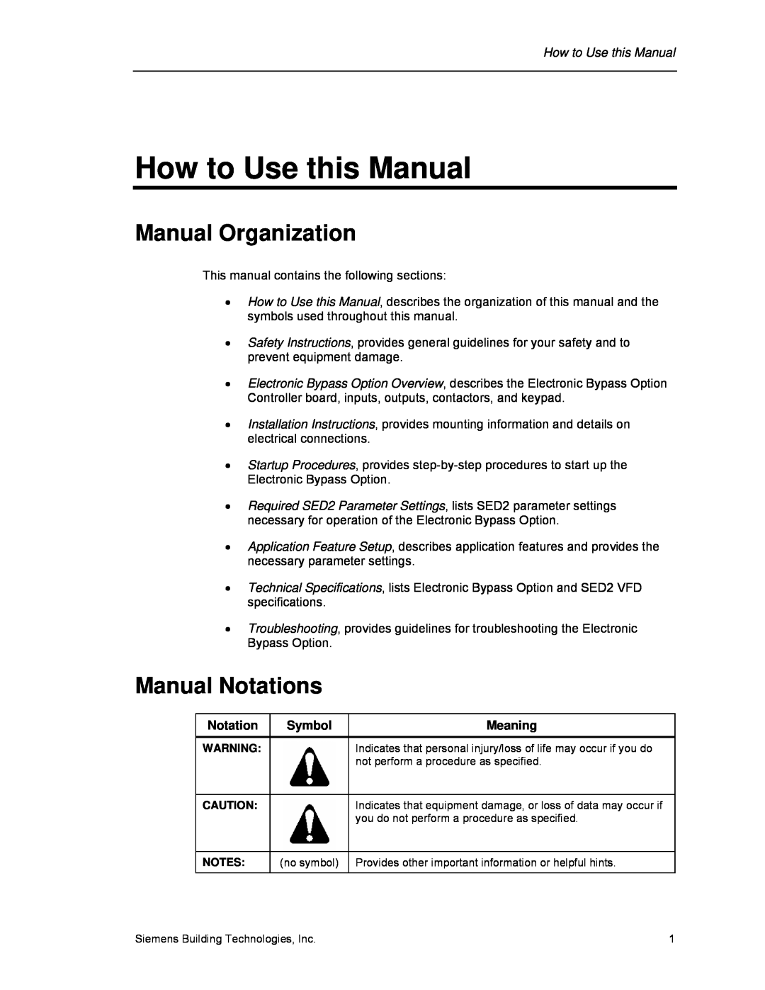 Siemens 125-3208 operating instructions How to Use this Manual, Manual Organization, Manual Notations 