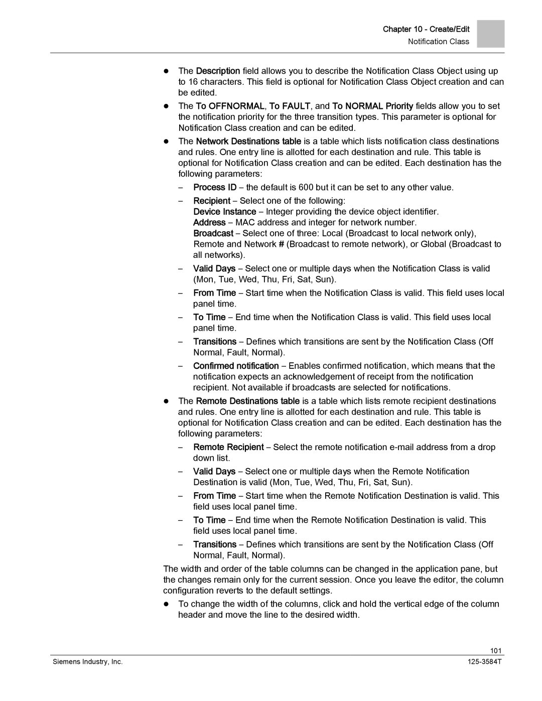 Siemens 125-3584T manual 101 