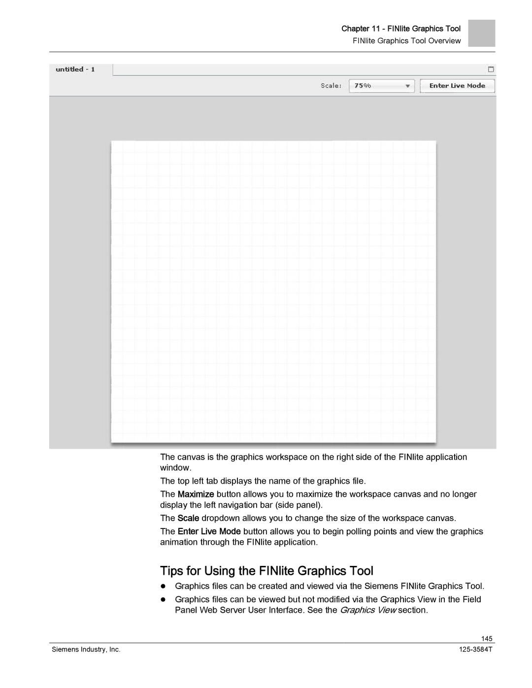 Siemens 125-3584T manual Tips for Using the FINlite Graphics Tool 