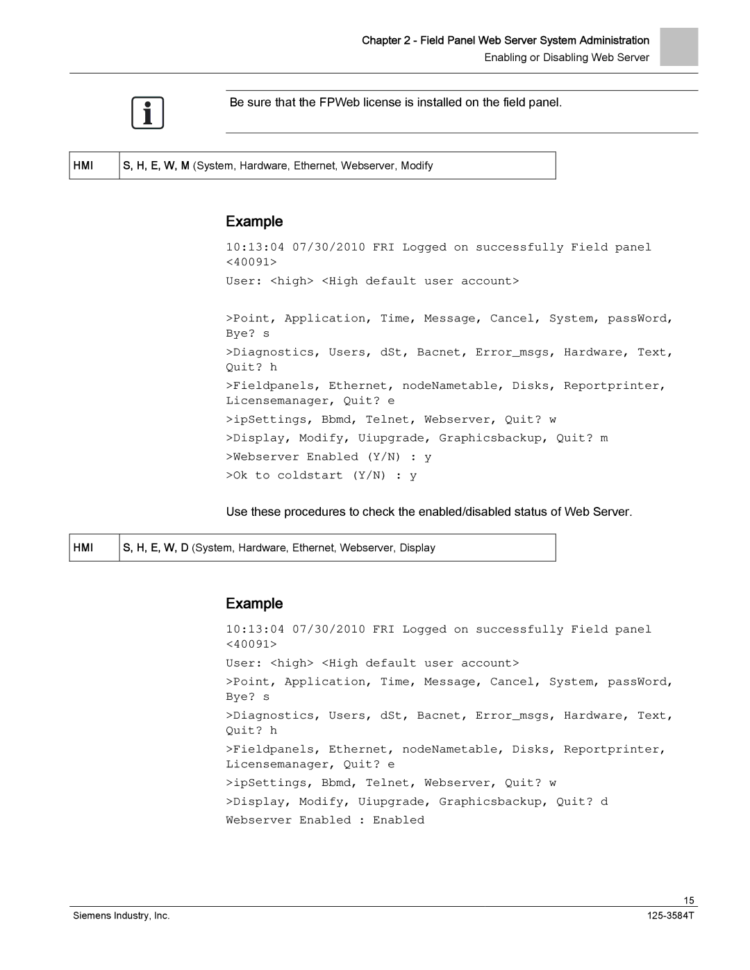 Siemens 125-3584T manual Example 