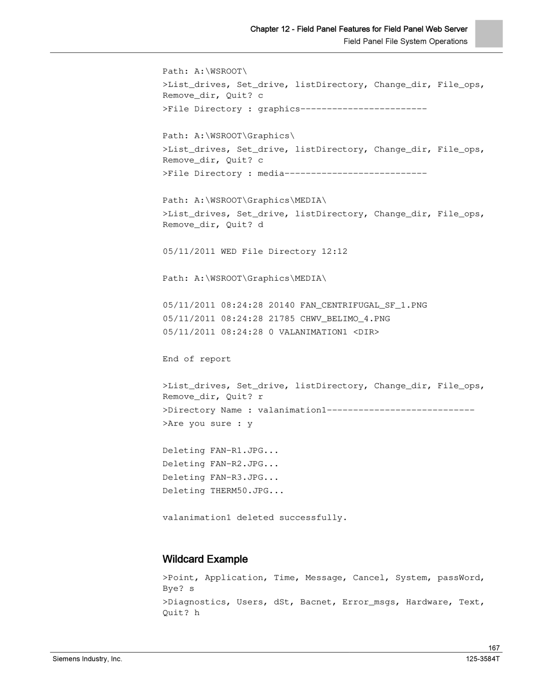 Siemens 125-3584T manual Wildcard Example 