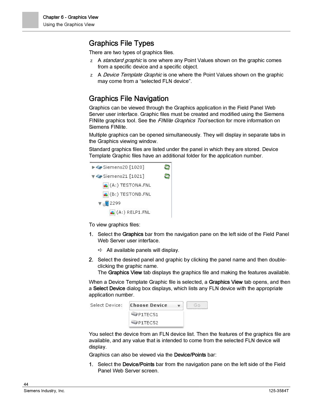 Siemens 125-3584T manual Graphics File Types, Graphics File Navigation 