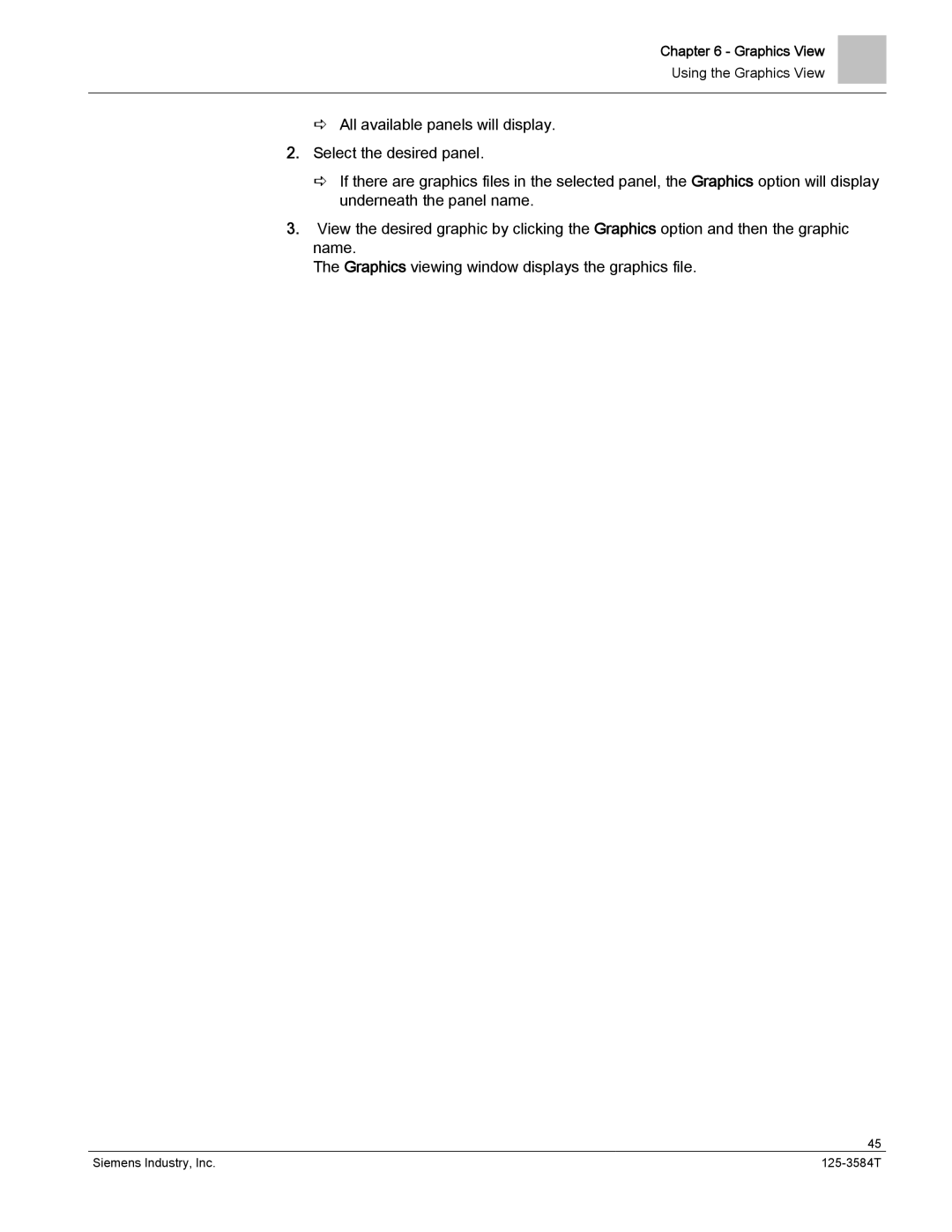 Siemens 125-3584T manual Graphics View 