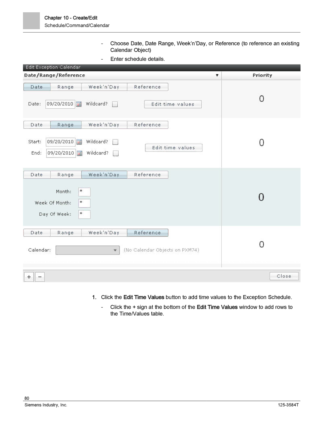 Siemens 125-3584T manual Create/Edit 