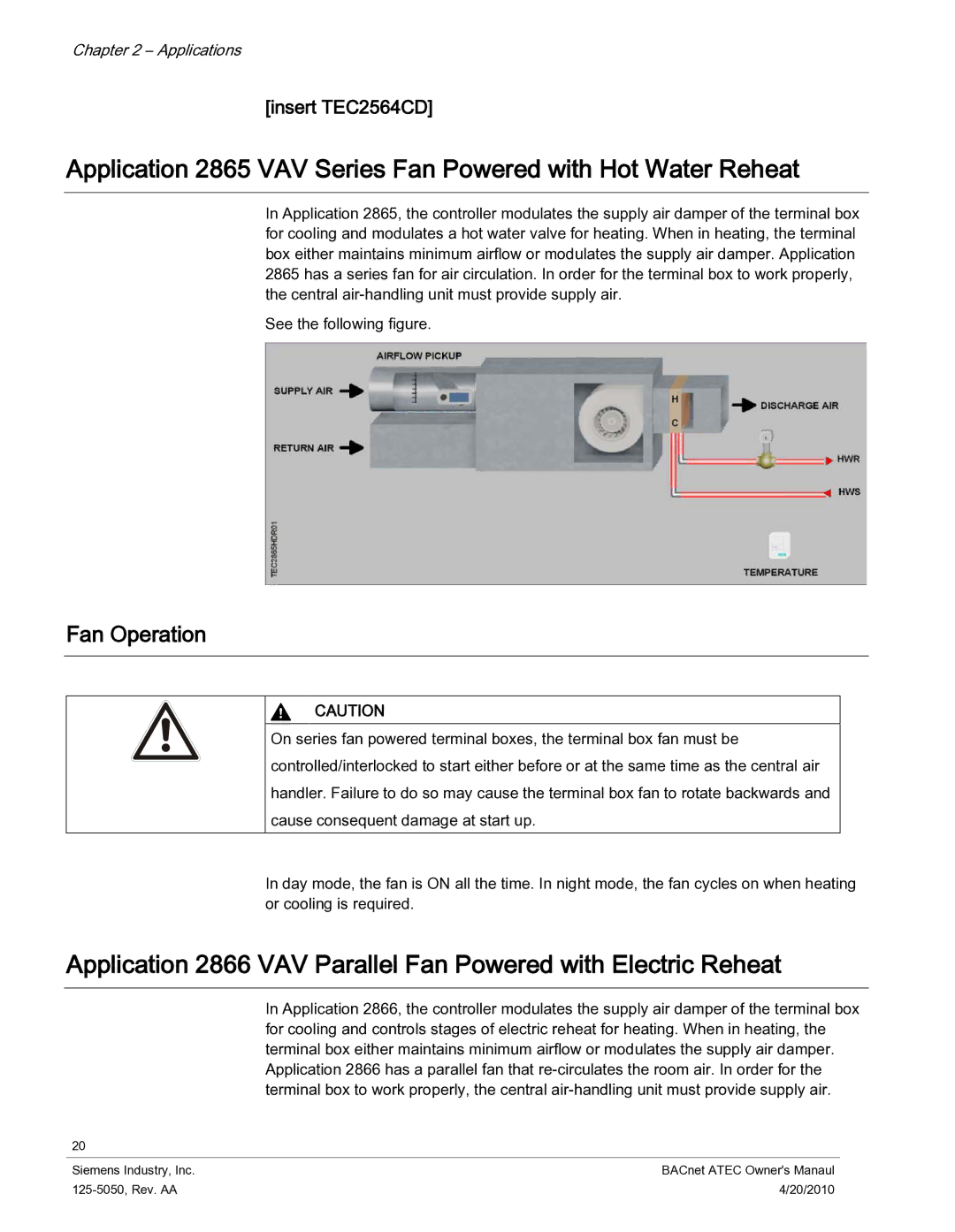 Siemens 125-5050 owner manual Insert TEC2564CD 