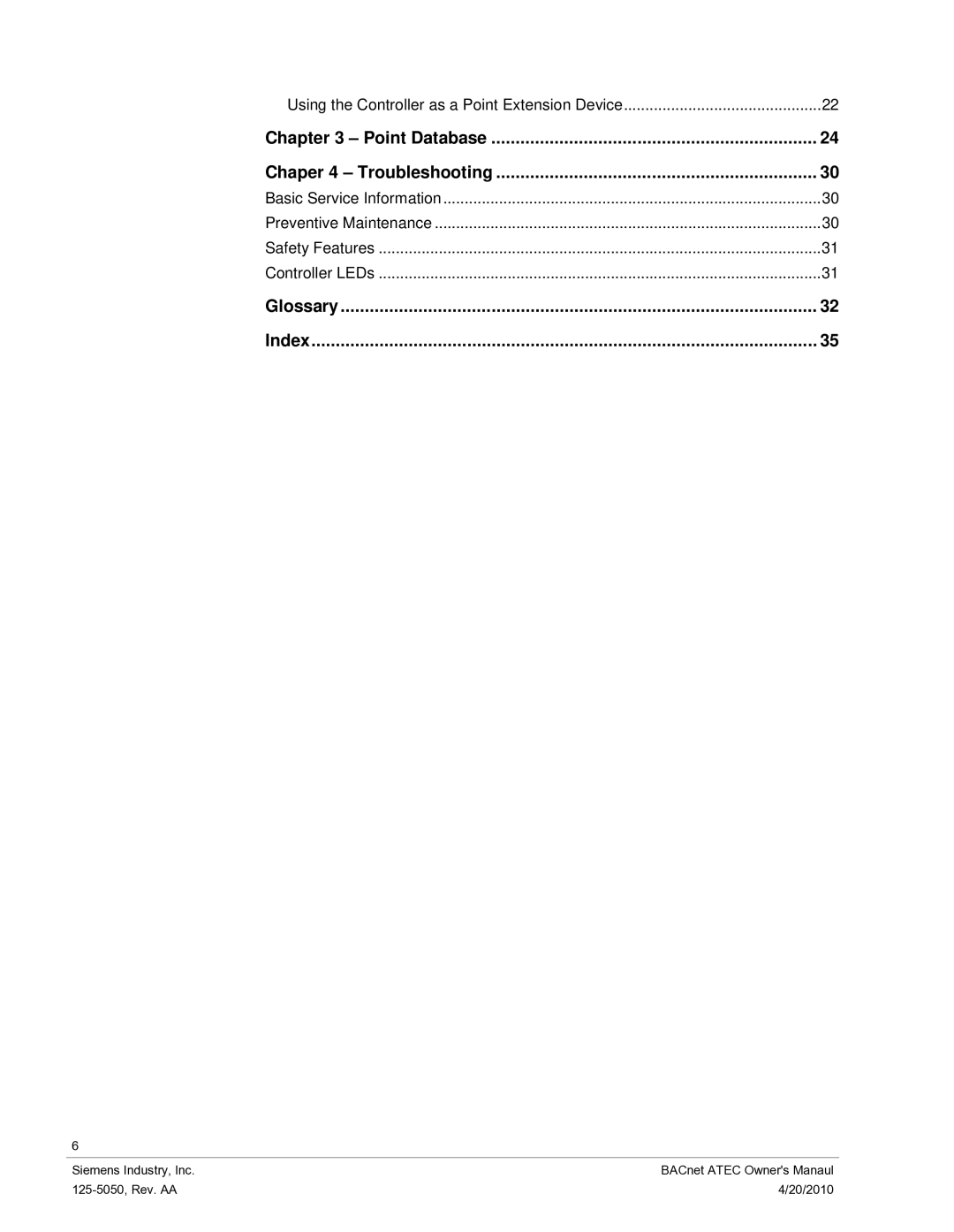 Siemens 125-5050 owner manual Using the Controller as a Point Extension Device 