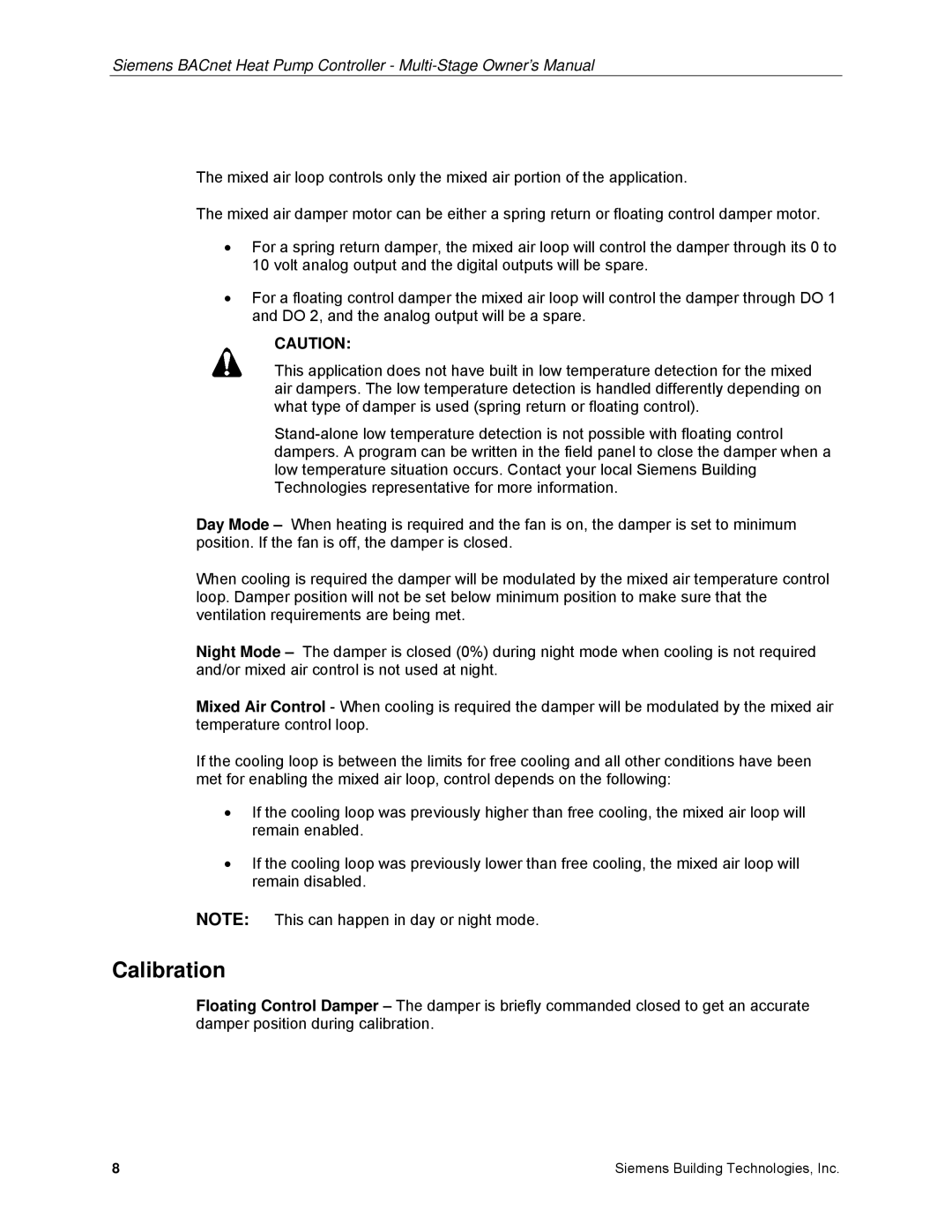 Siemens 125-699 owner manual Calibration 