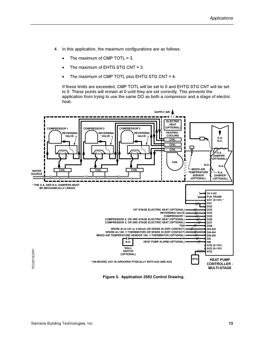 Siemens 125-699 owner manual Application 2583 Control Drawing 