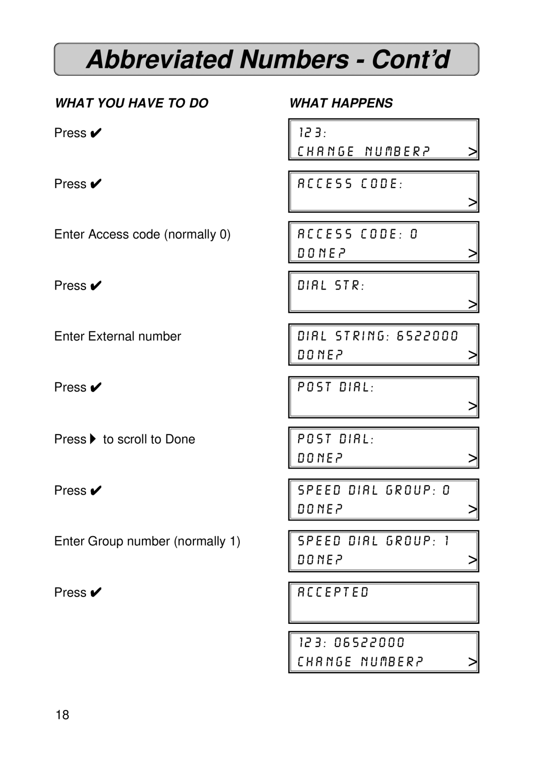 Siemens 150 manual Abbreviated Numbers Cont’d 