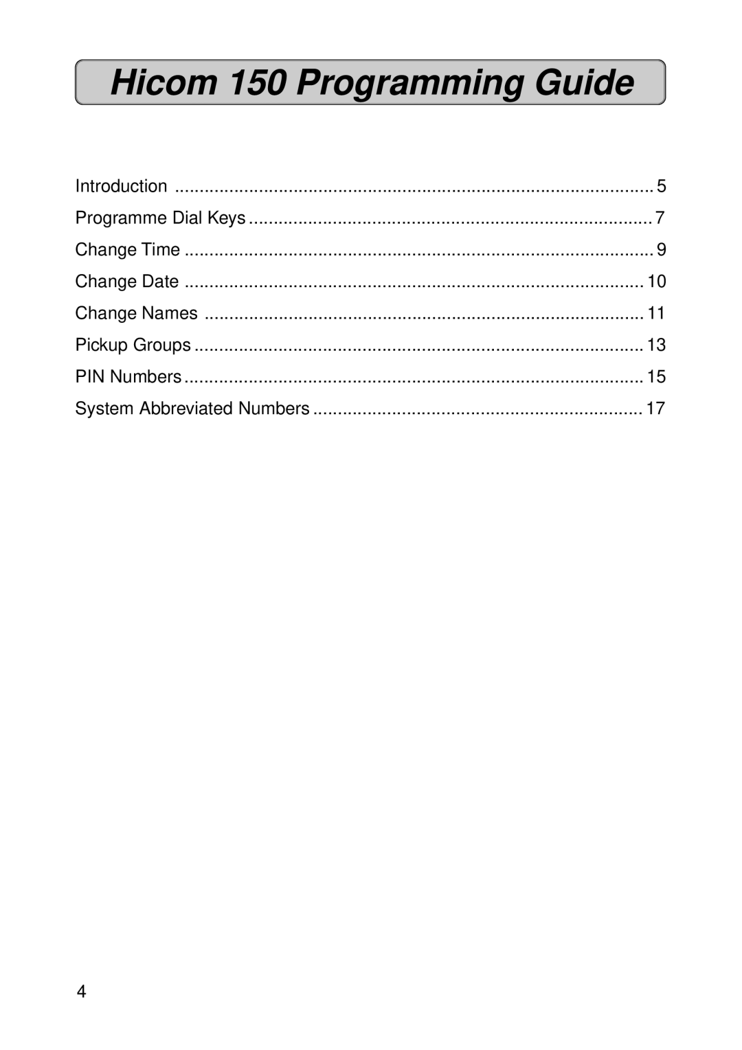 Siemens manual Hicom 150 Programming Guide 