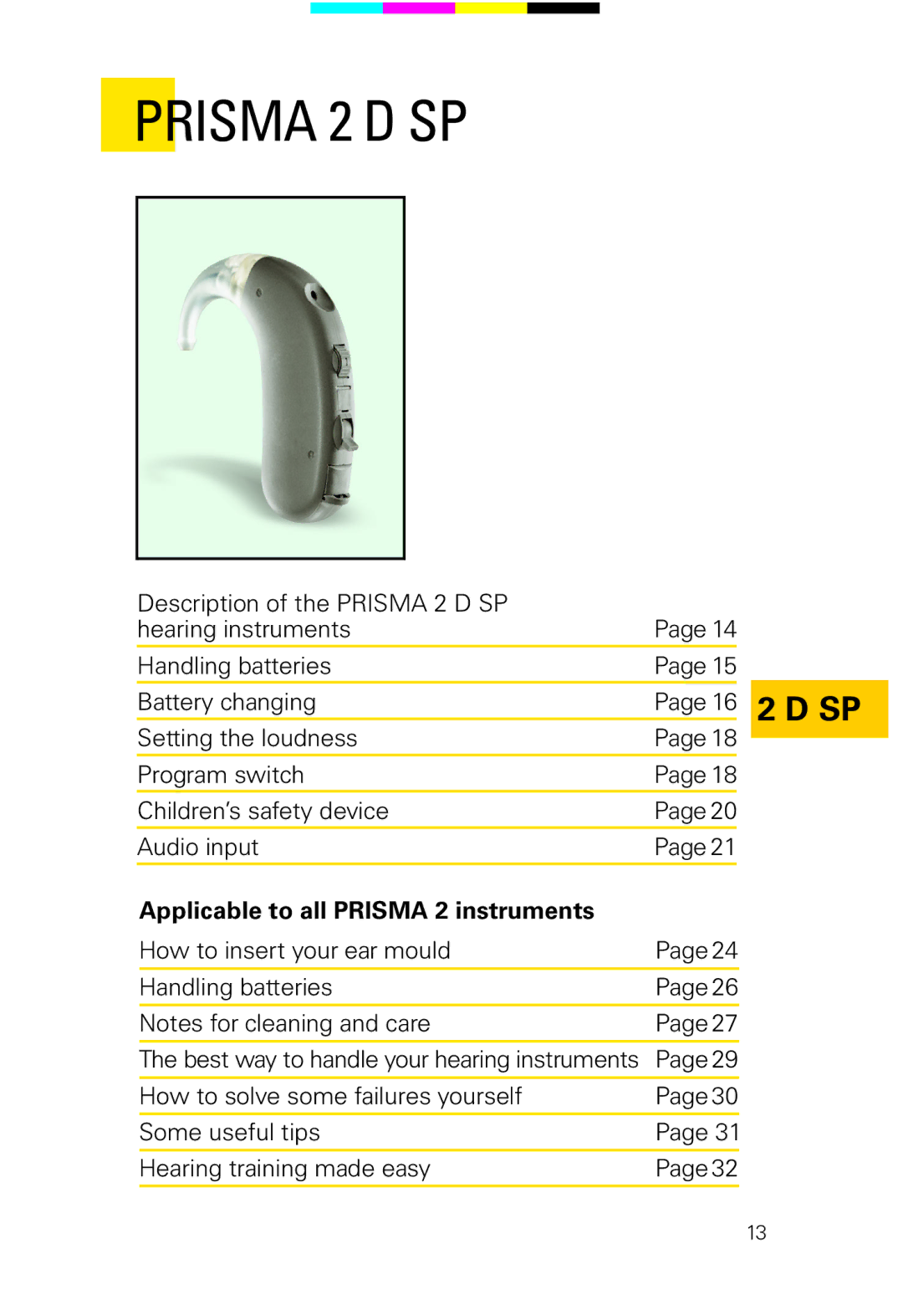 Siemens 2 P manual Prisma 2 D SP 