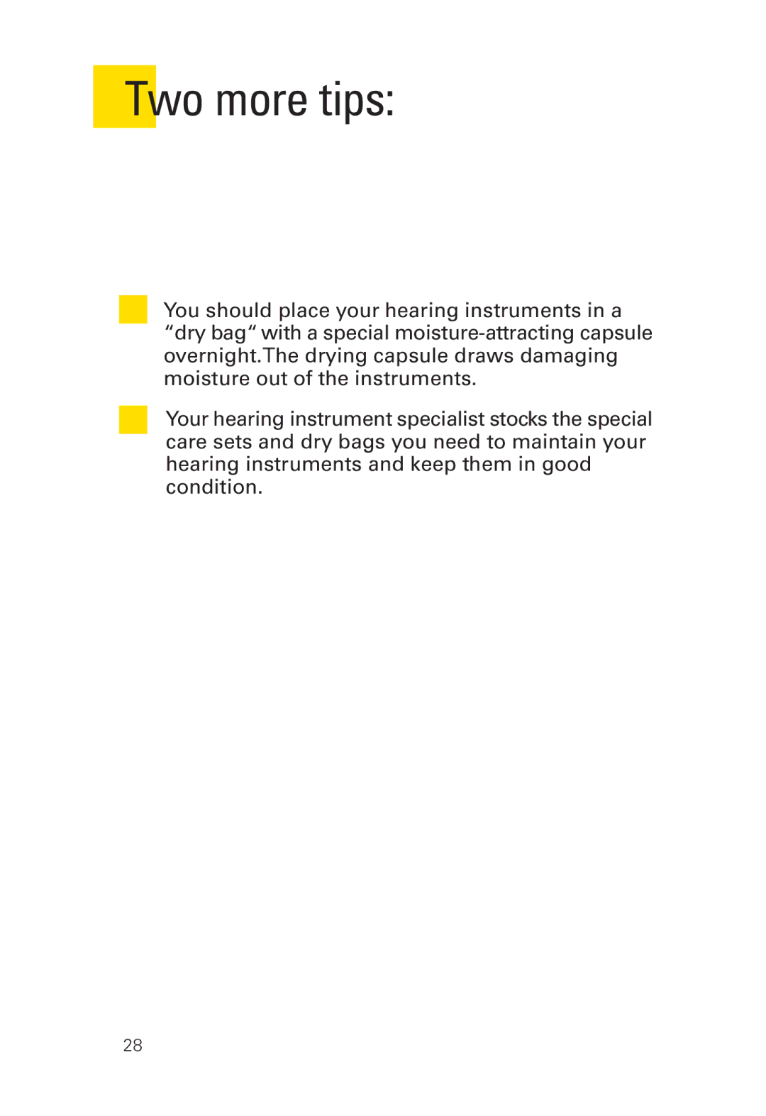 Siemens 2 D SP, 2 P manual Two more tips 