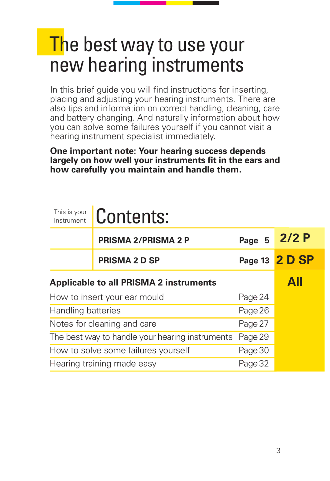 Siemens 2 D SP, 2 P manual Contents 