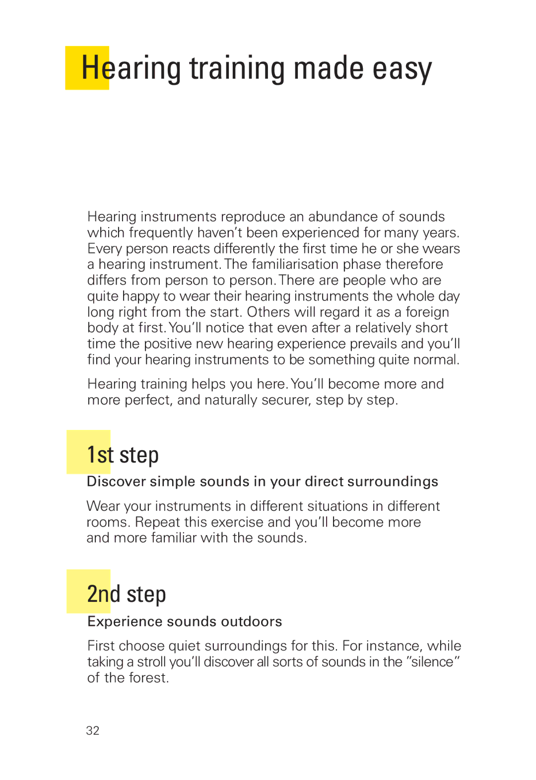 Siemens 2 P, 2 D SP manual Hearing training made easy, 1st step 