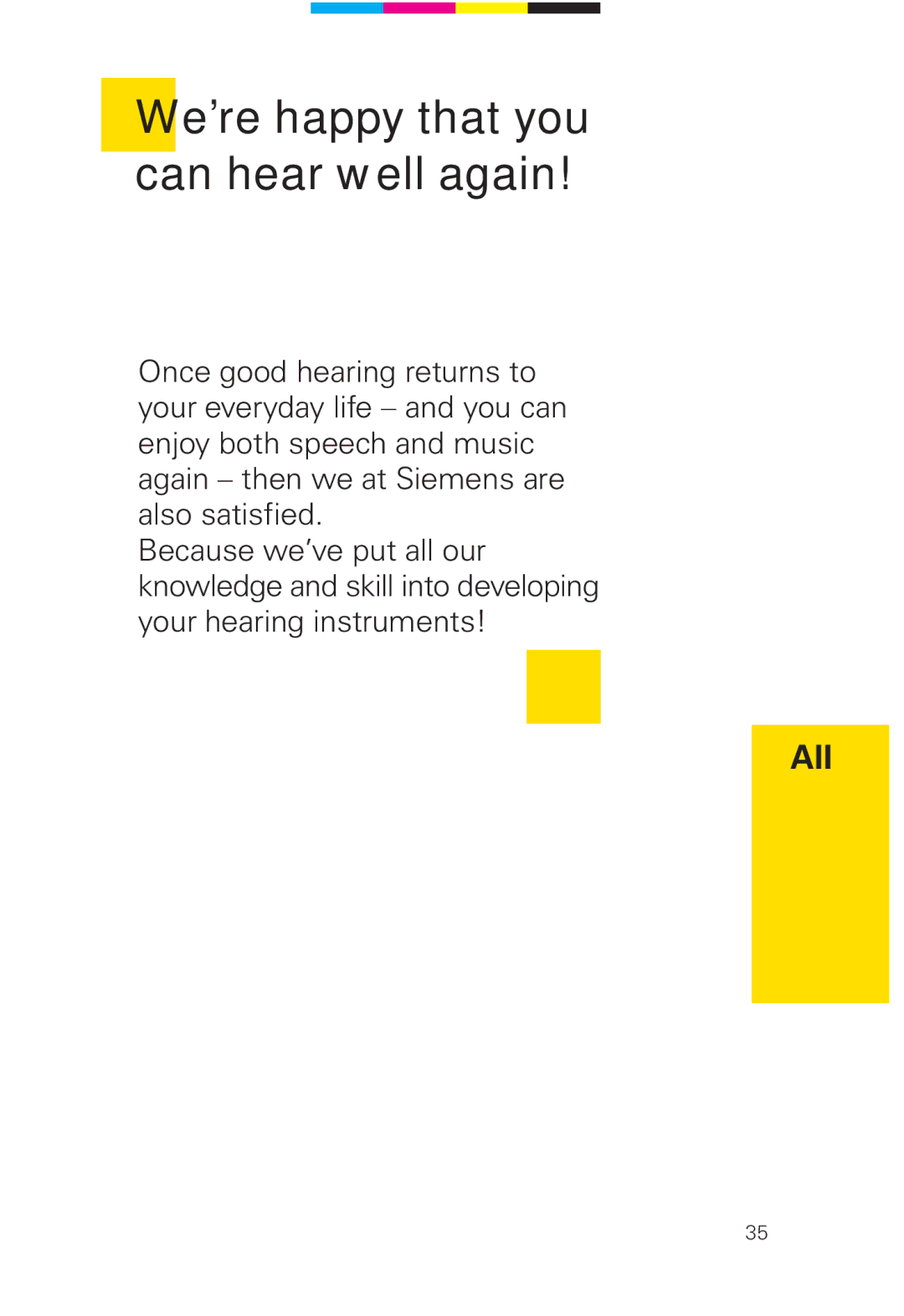 Siemens 2 P, 2 D SP manual We’re happy that you can hear well again 