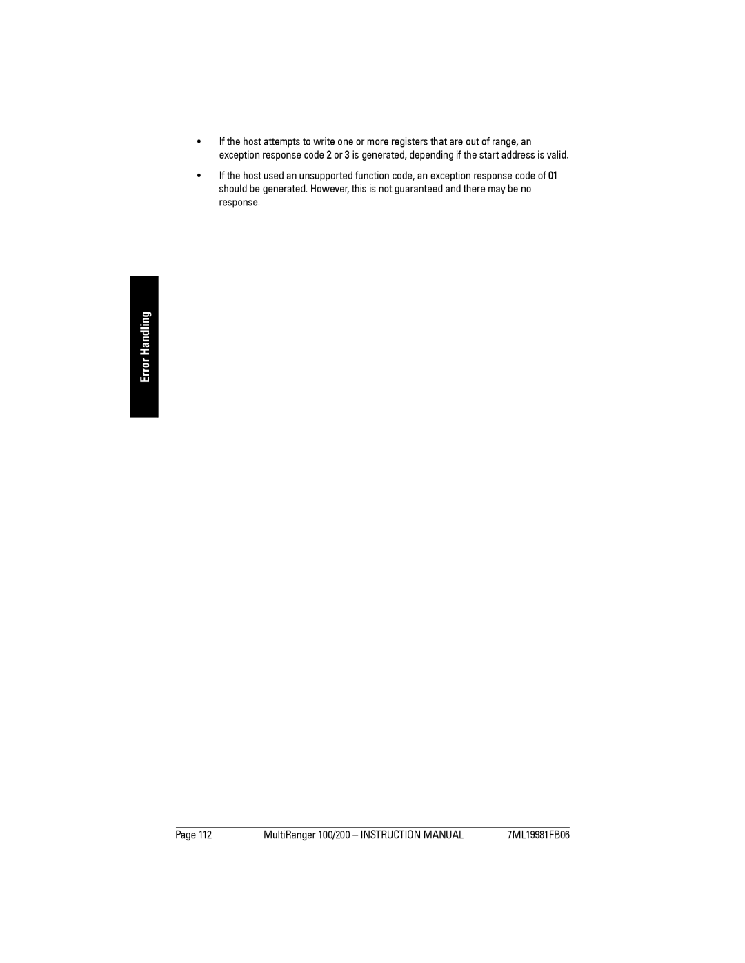 Siemens 200 instruction manual Error Handling 