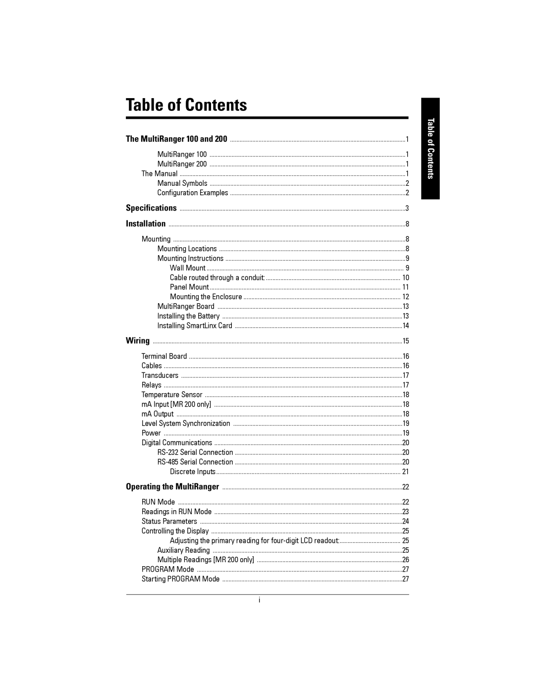 Siemens 200 instruction manual Table of Contents 