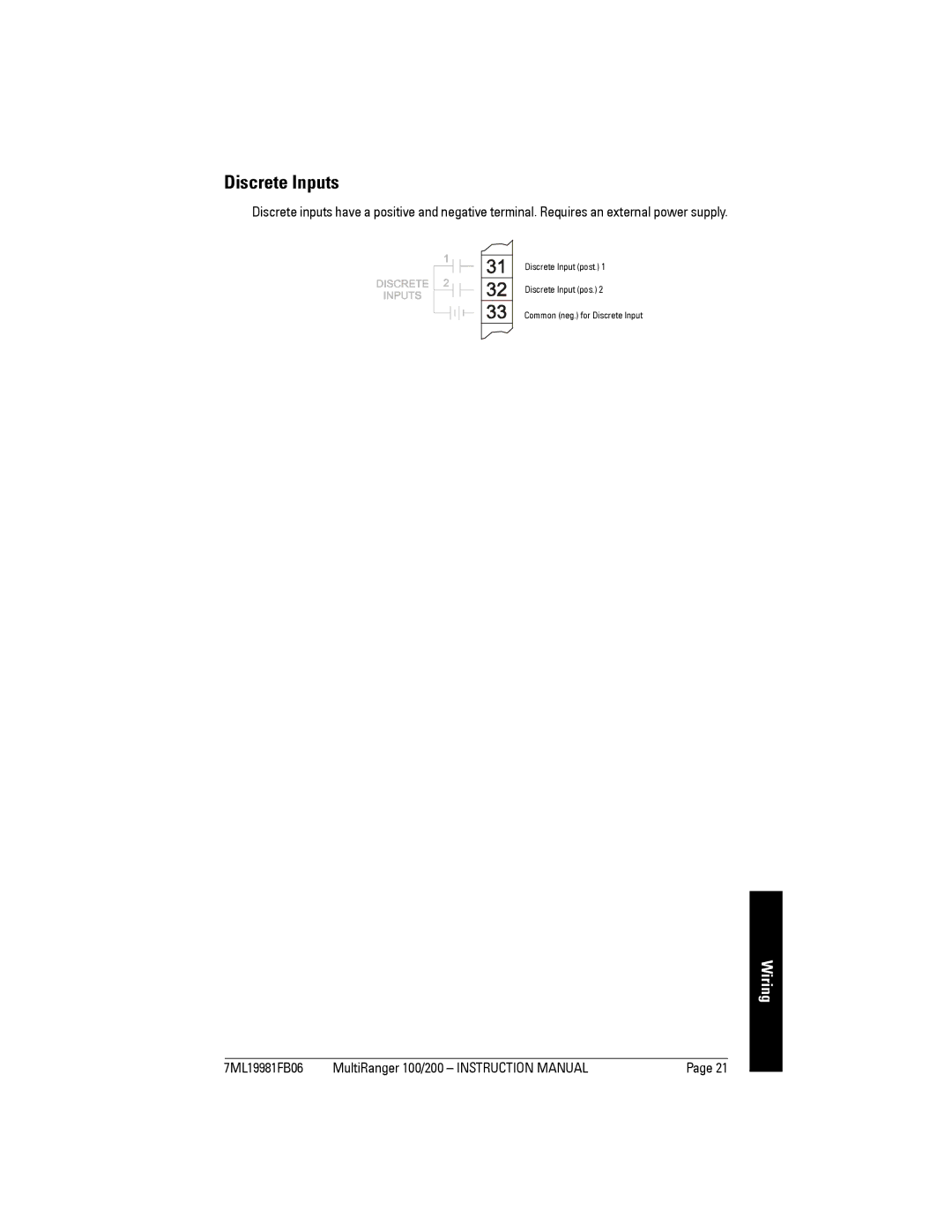 Siemens 200 instruction manual Discrete Inputs 