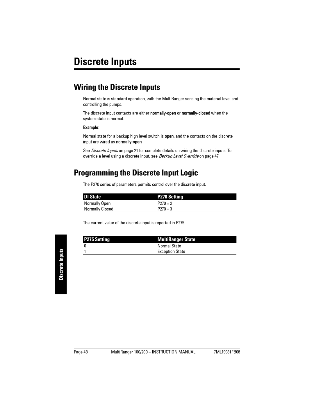 Siemens 200 instruction manual Wiring the Discrete Inputs, Programming the Discrete Input Logic 