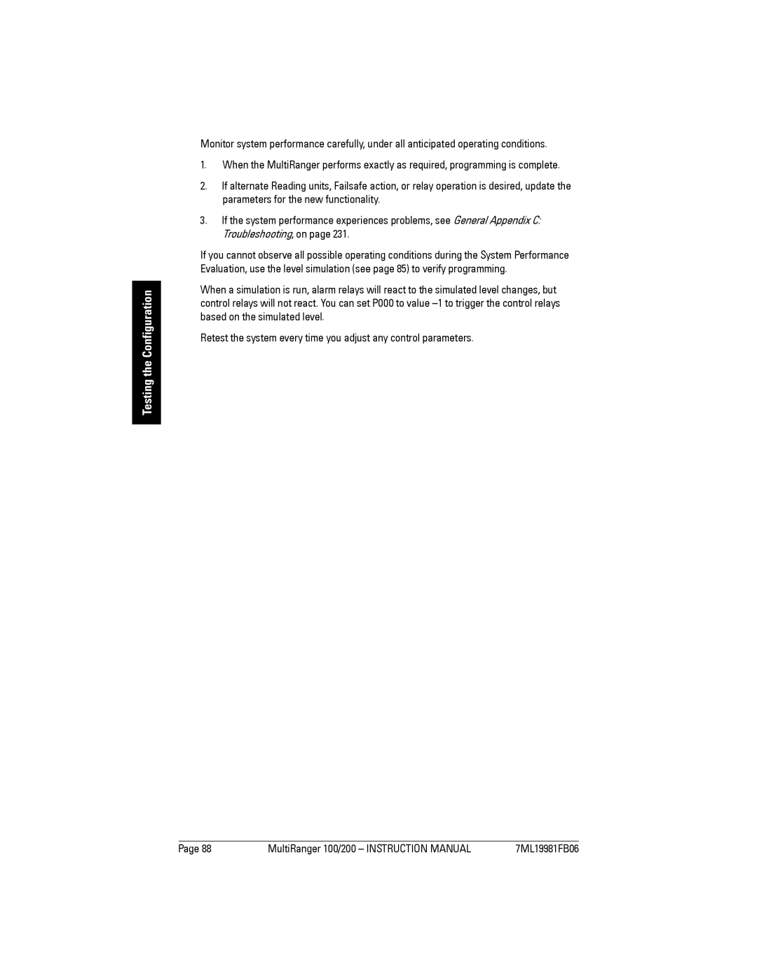 Siemens 200 instruction manual Testing the Configuration 