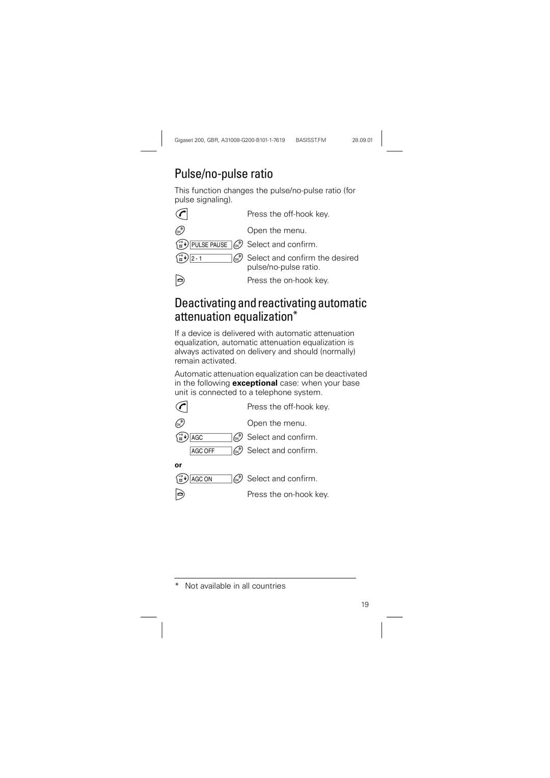 Siemens 200 manual Pulse/no-pulse ratio 