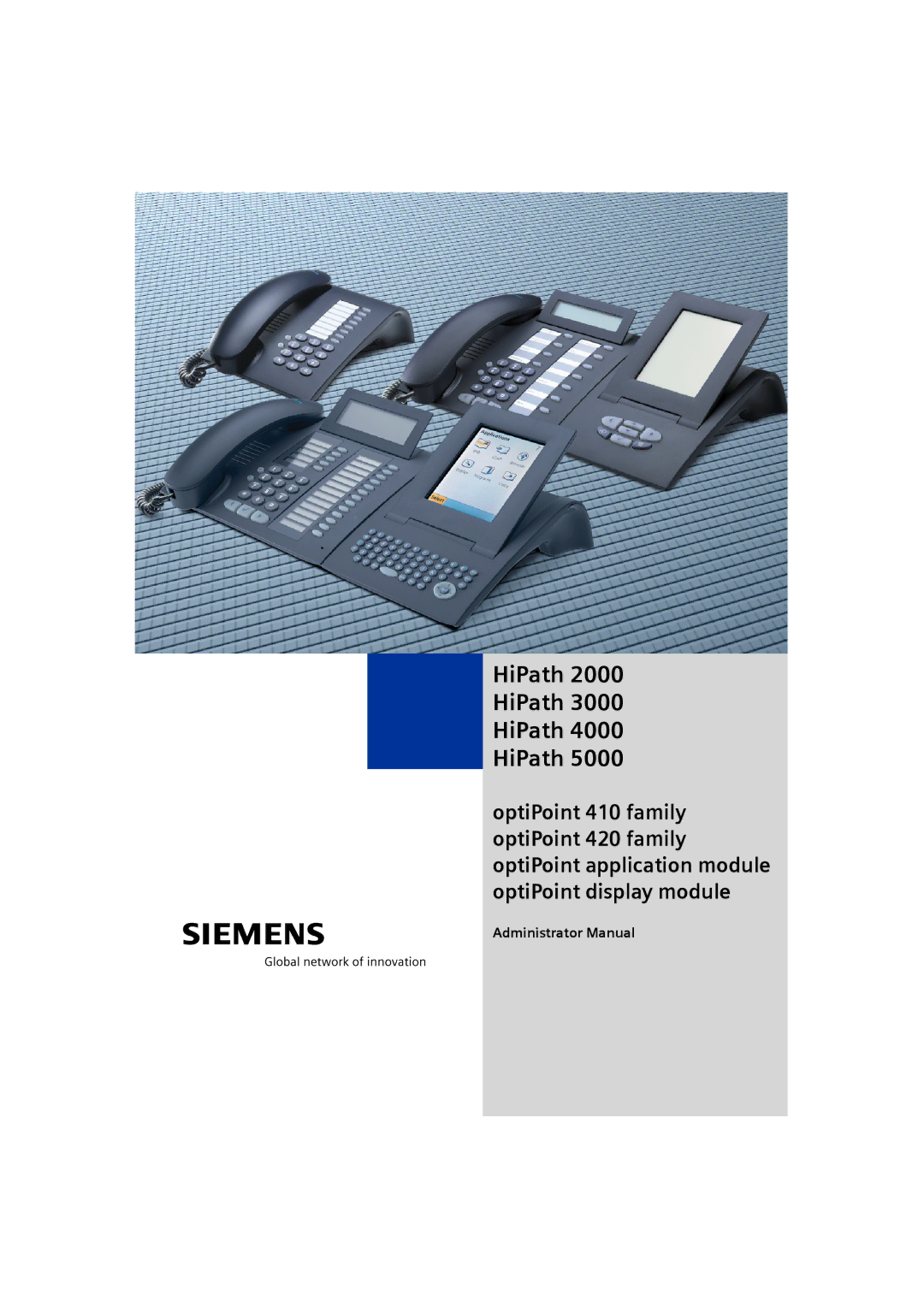 Siemens 2000 manual HiPath, Administrator Manual 