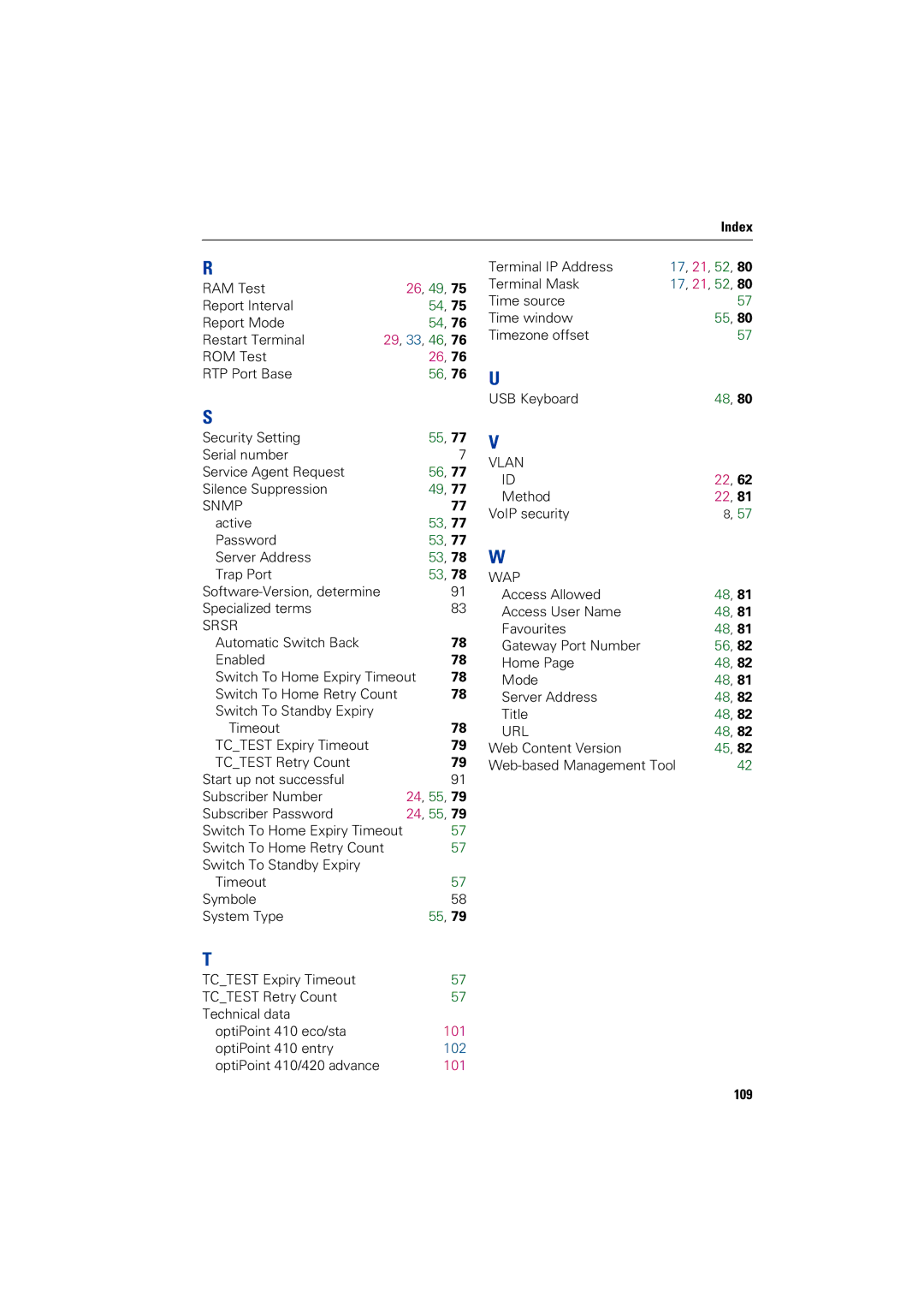 Siemens 2000 manual Srsr, 109 