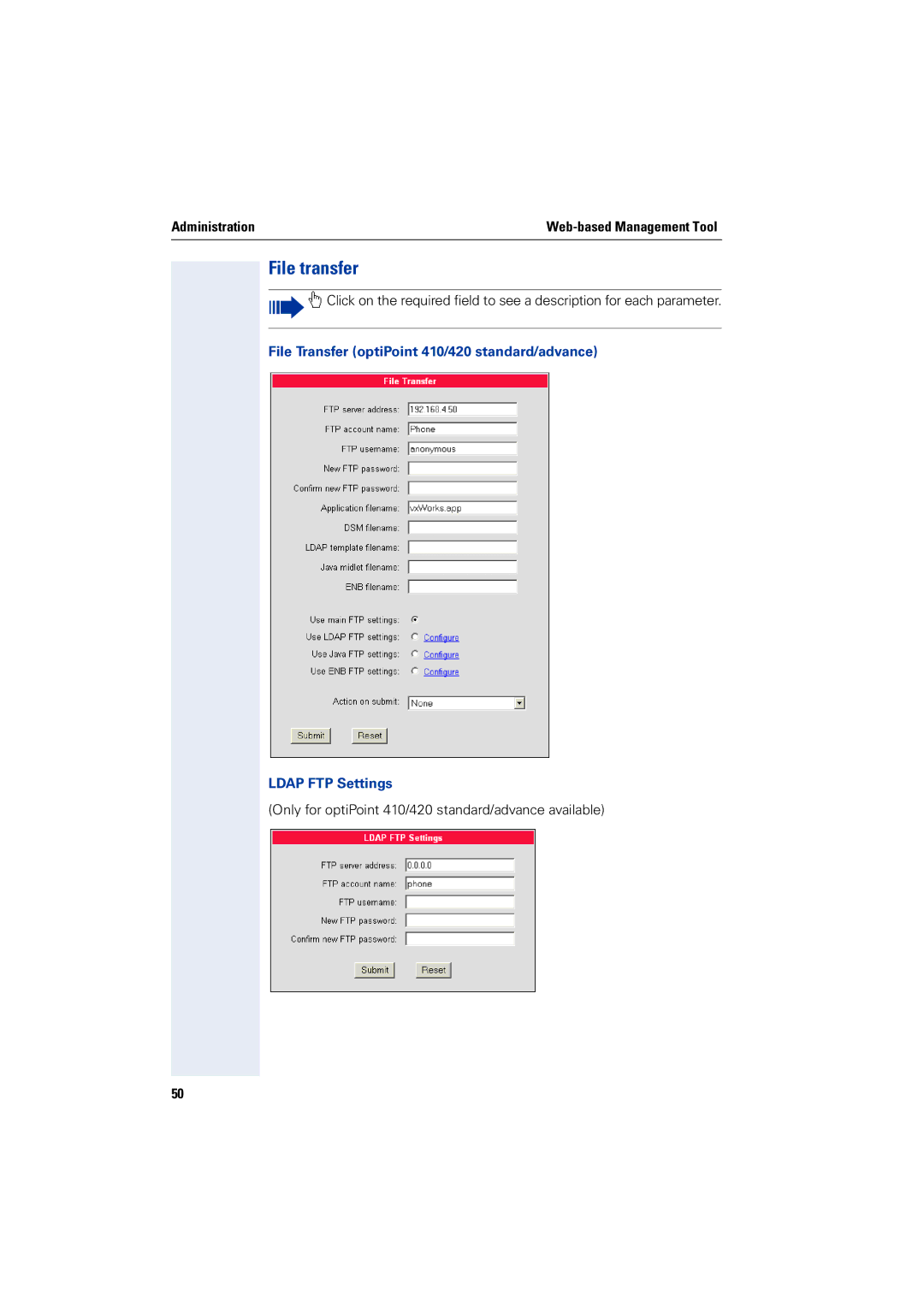 Siemens 2000 manual File transfer, Administration 