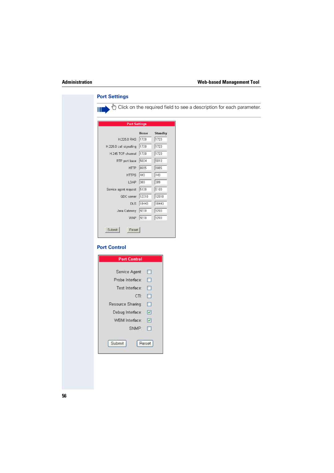 Siemens 2000 manual Port Settings, Port Control 