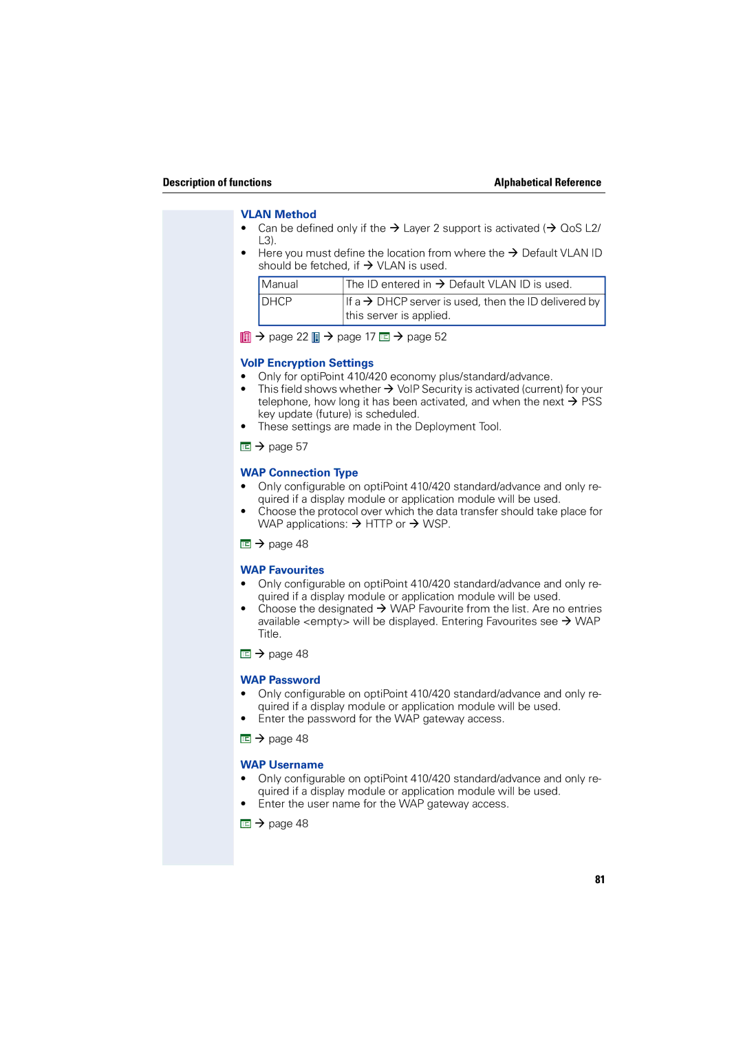 Siemens 2000 manual WAP Connection Type, WAP Password, WAP Username 