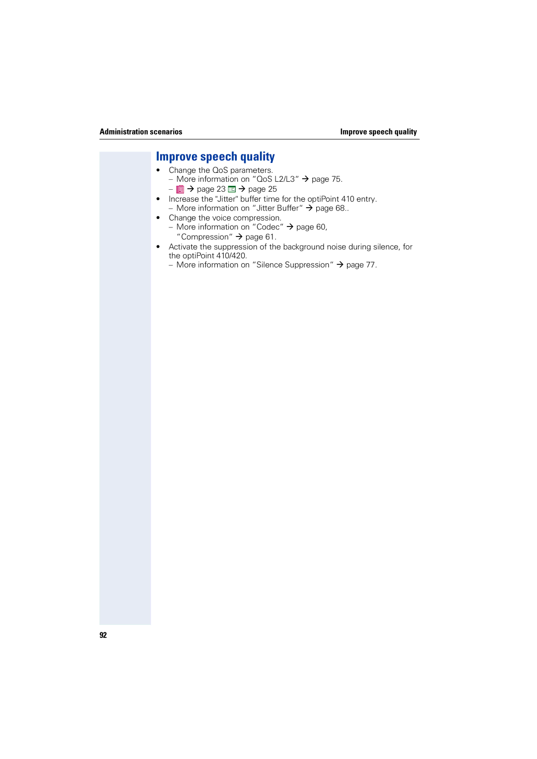 Siemens 2000 manual Improve speech quality 