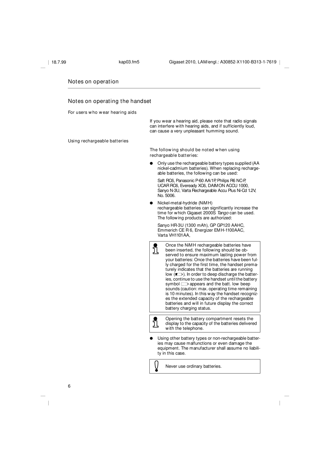 Siemens 2010 Tango operating instructions For users who wear hearing aids 