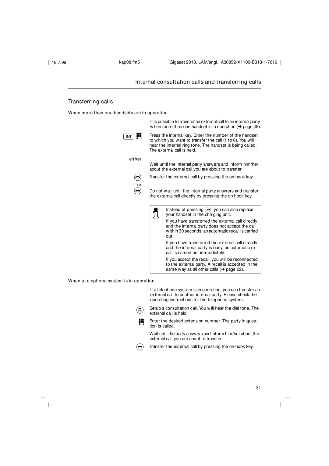 Siemens 2010 Tango operating instructions Either 