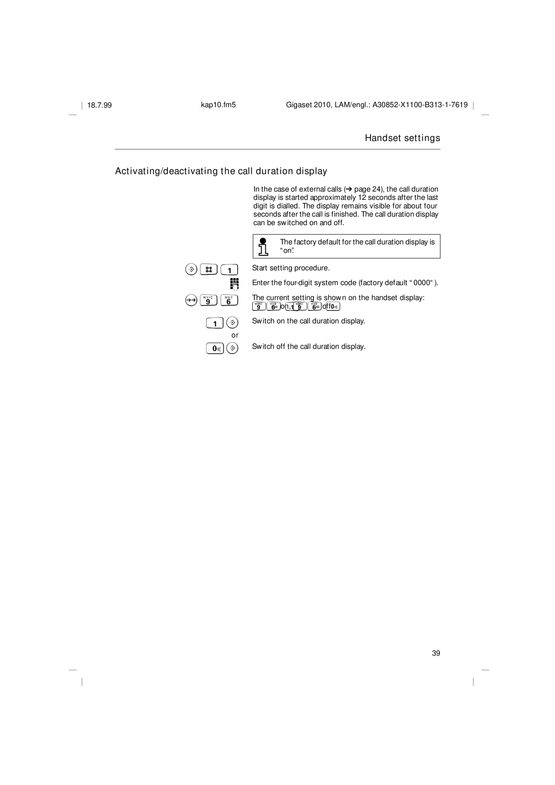 Siemens 2010 Tango operating instructions O96 