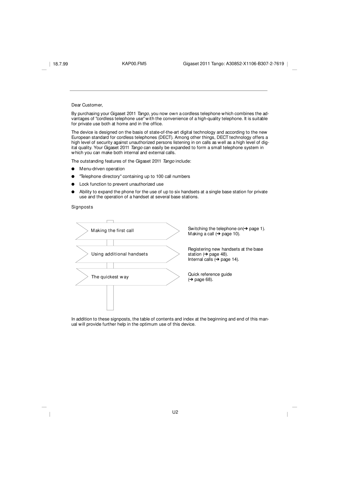 Siemens 2011 Tango operating instructions KAP00.FM5 