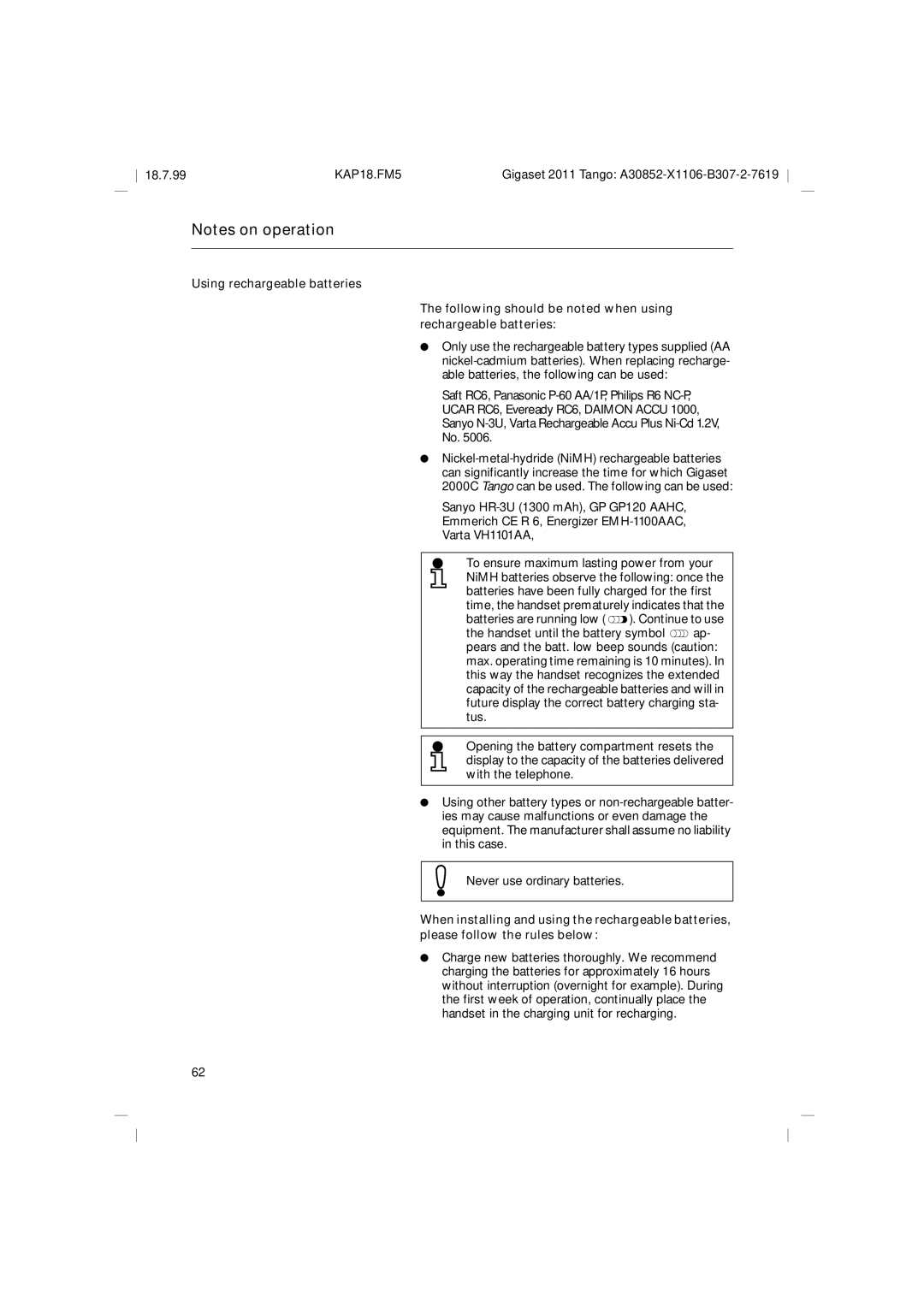 Siemens 2011 Tango operating instructions KAP18.FM5 