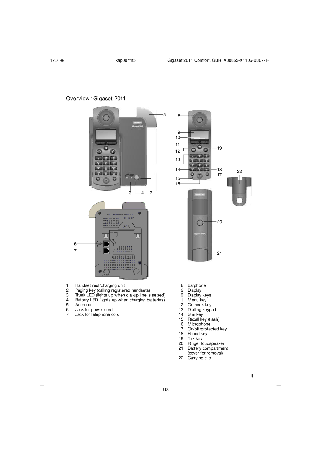 Siemens 2011 operating instructions Overview Gigaset 