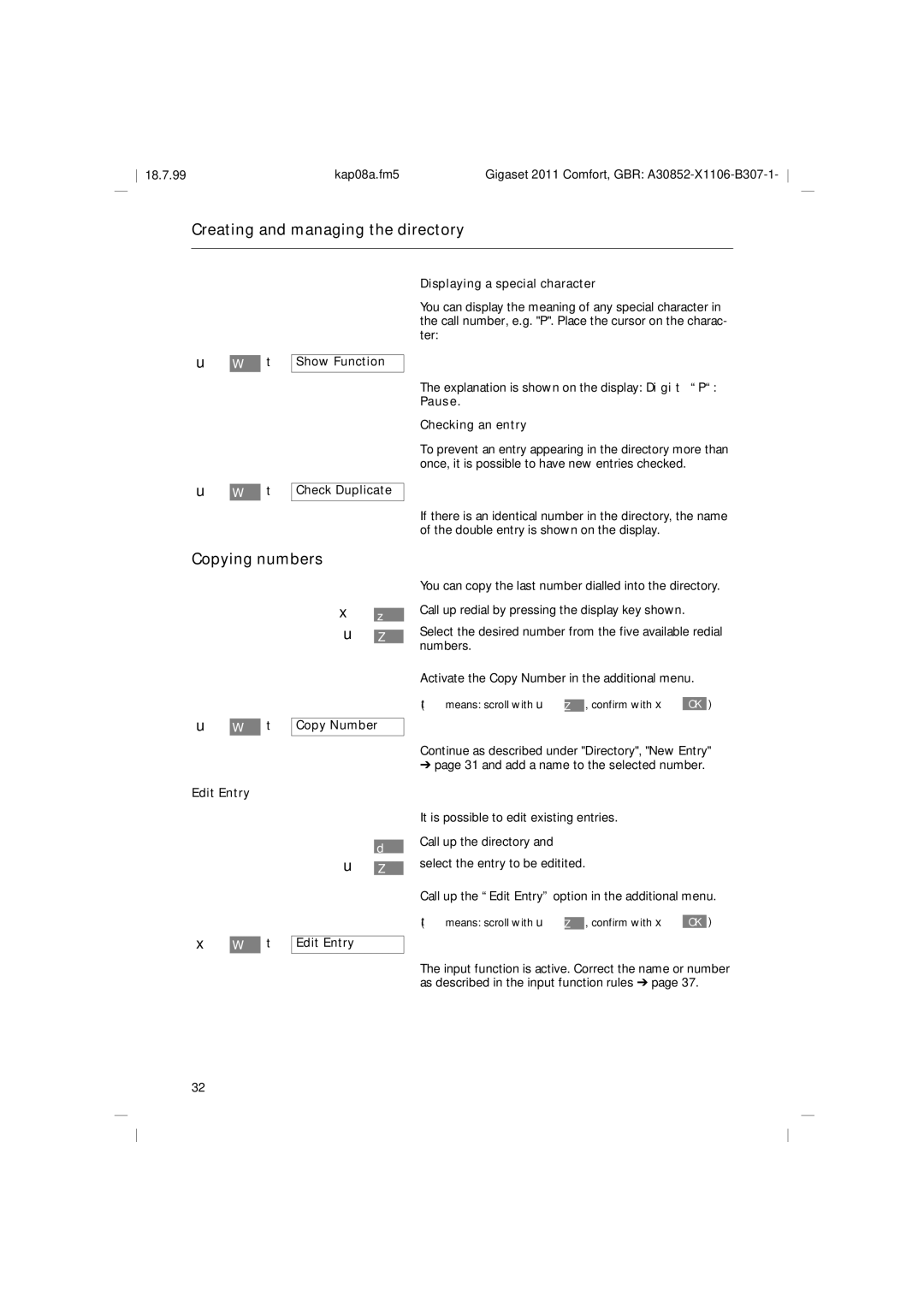 Siemens 2011 operating instructions Copying numbers 