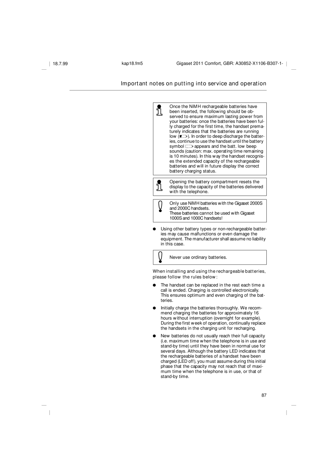 Siemens 2011 operating instructions Important notes on putting into service and operation 