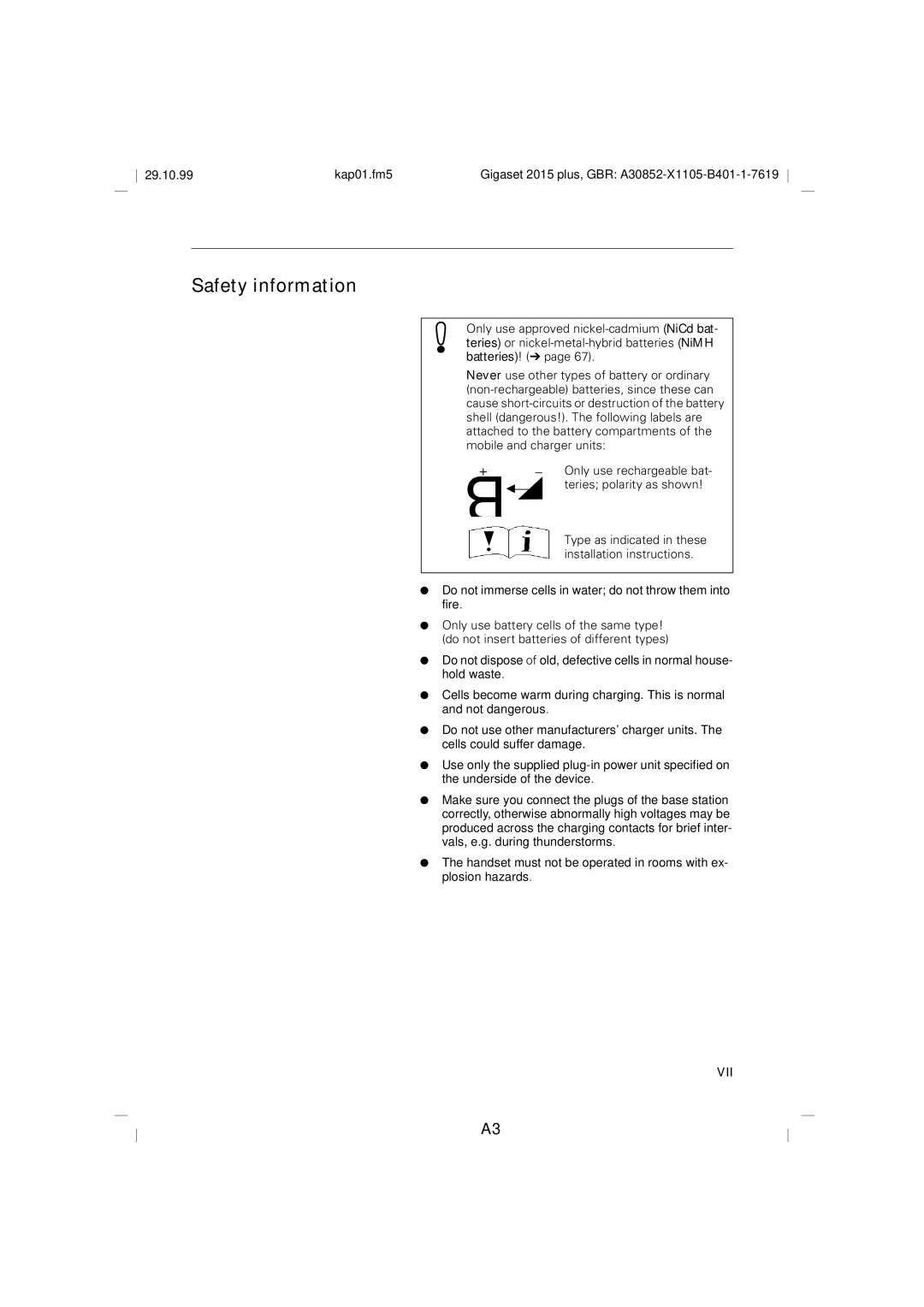 Siemens 2015 operating instructions Safety information 