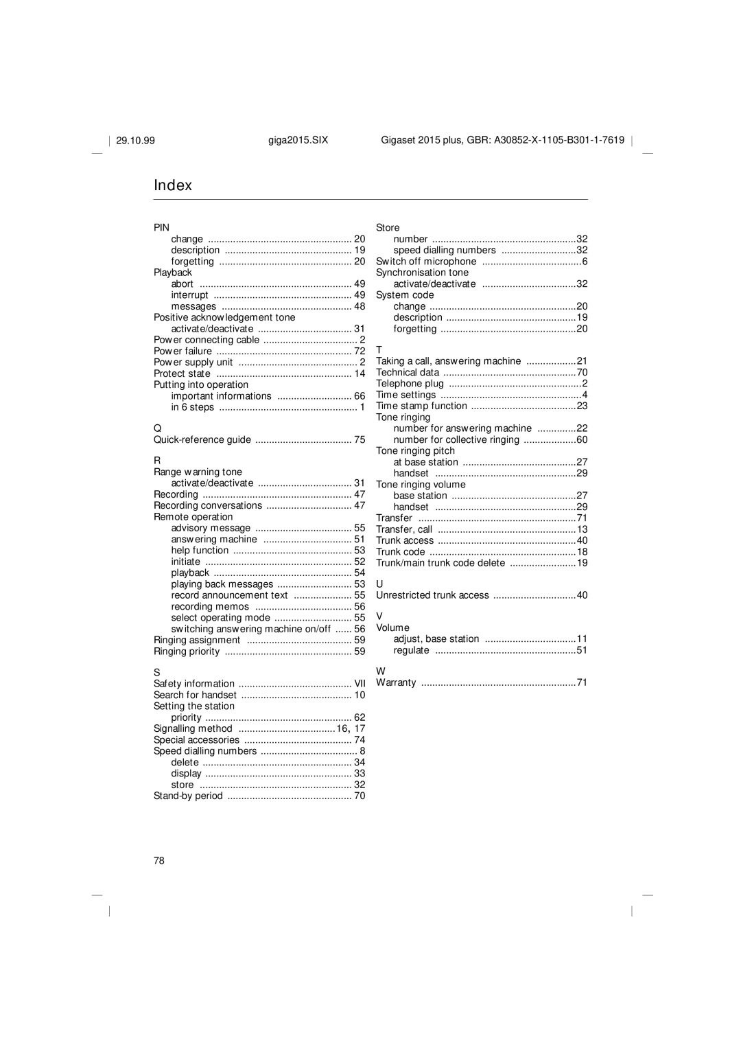 Siemens 2015 operating instructions Vii 