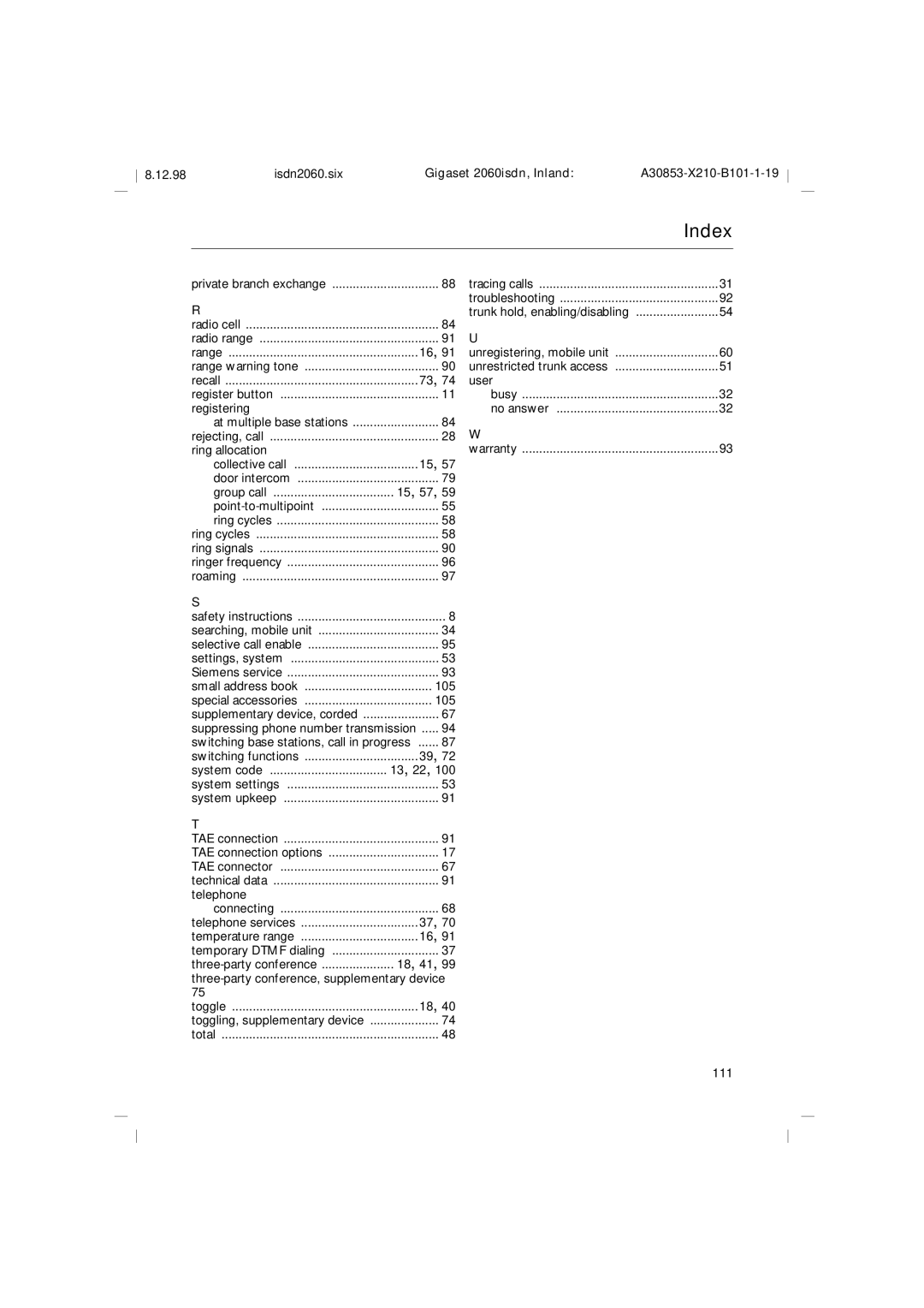 Siemens 2060isdn manual 111 