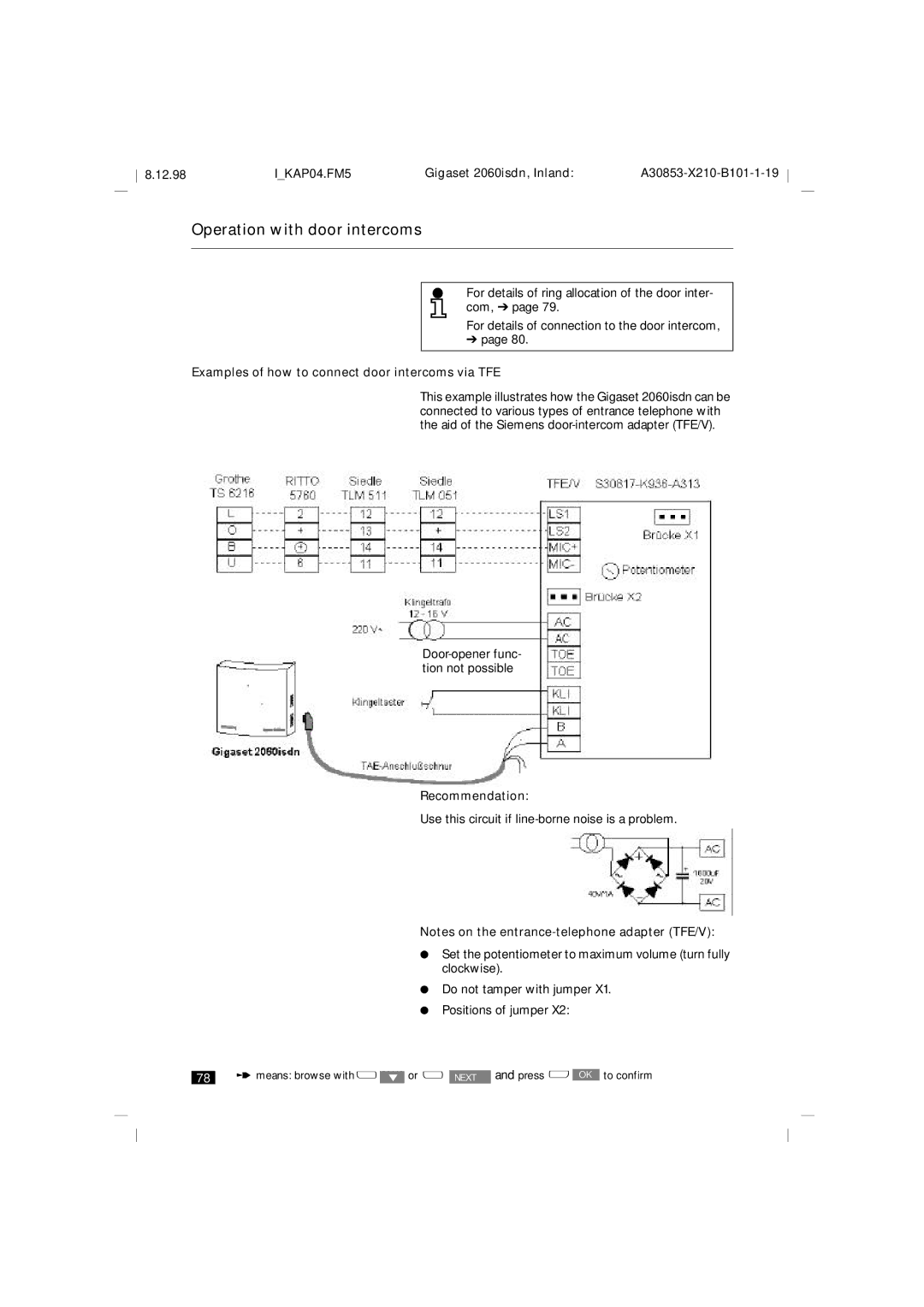 Siemens 2060isdn manual Recommendation 