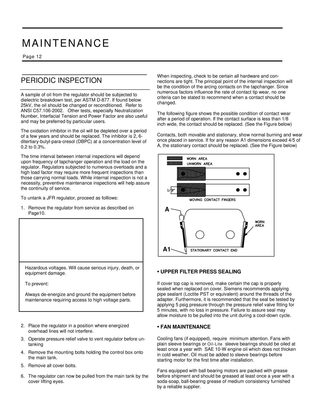 Siemens 21-115532-001 manual Periodic Inspection 