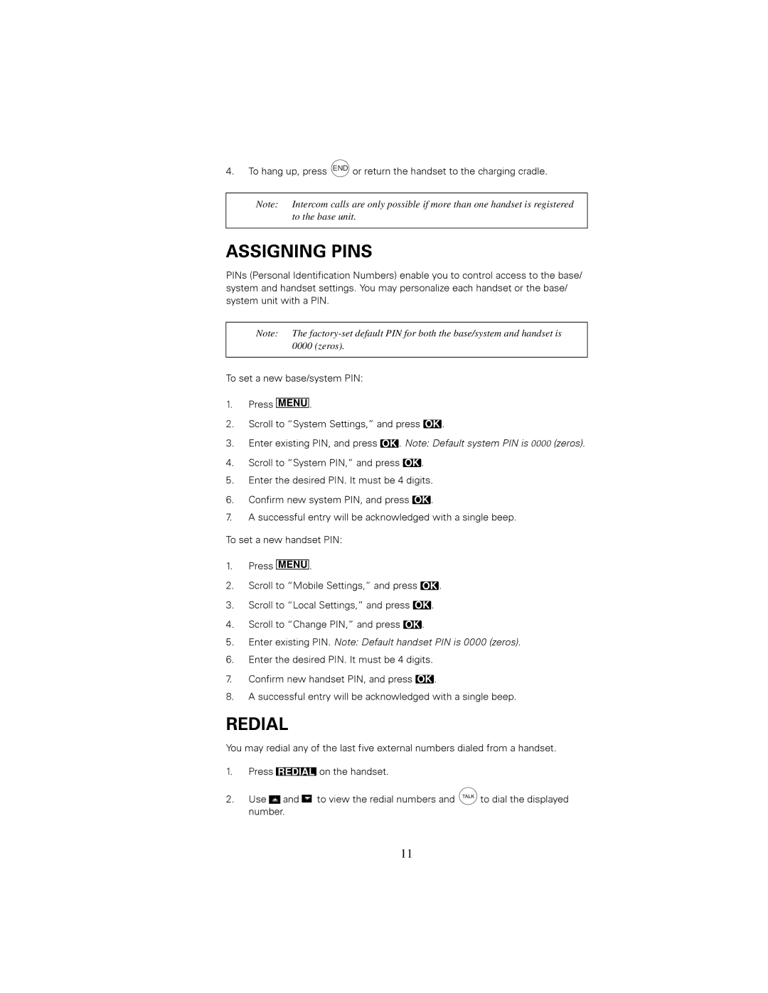 Siemens 2410 manual Redial 