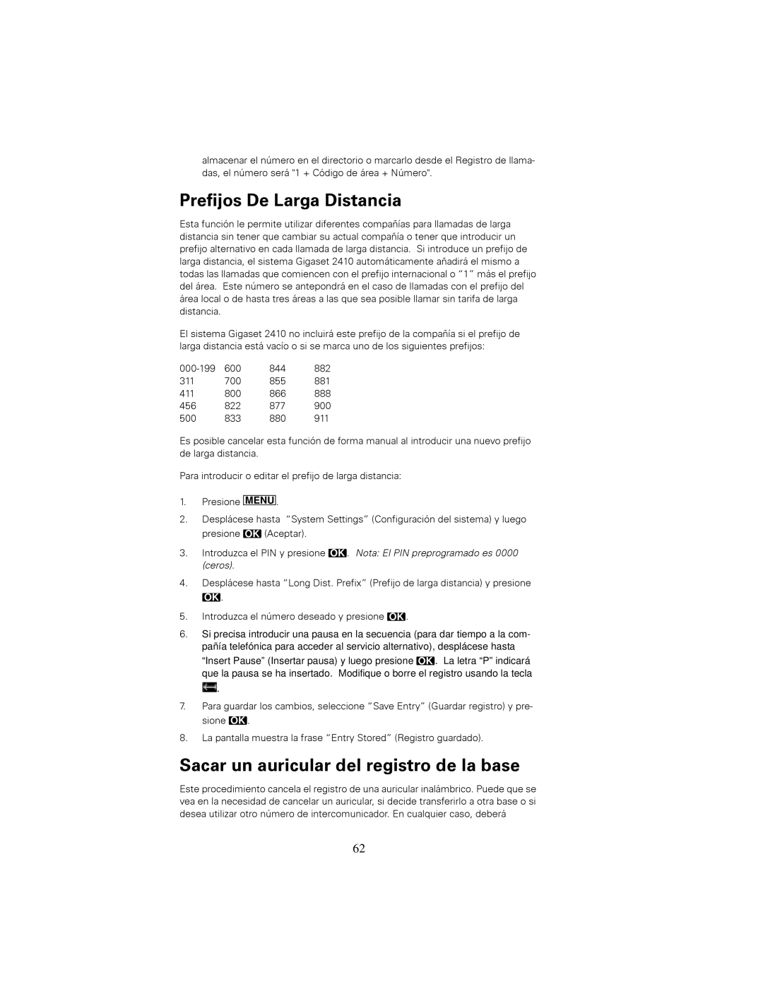 Siemens 2410 manual Insert 