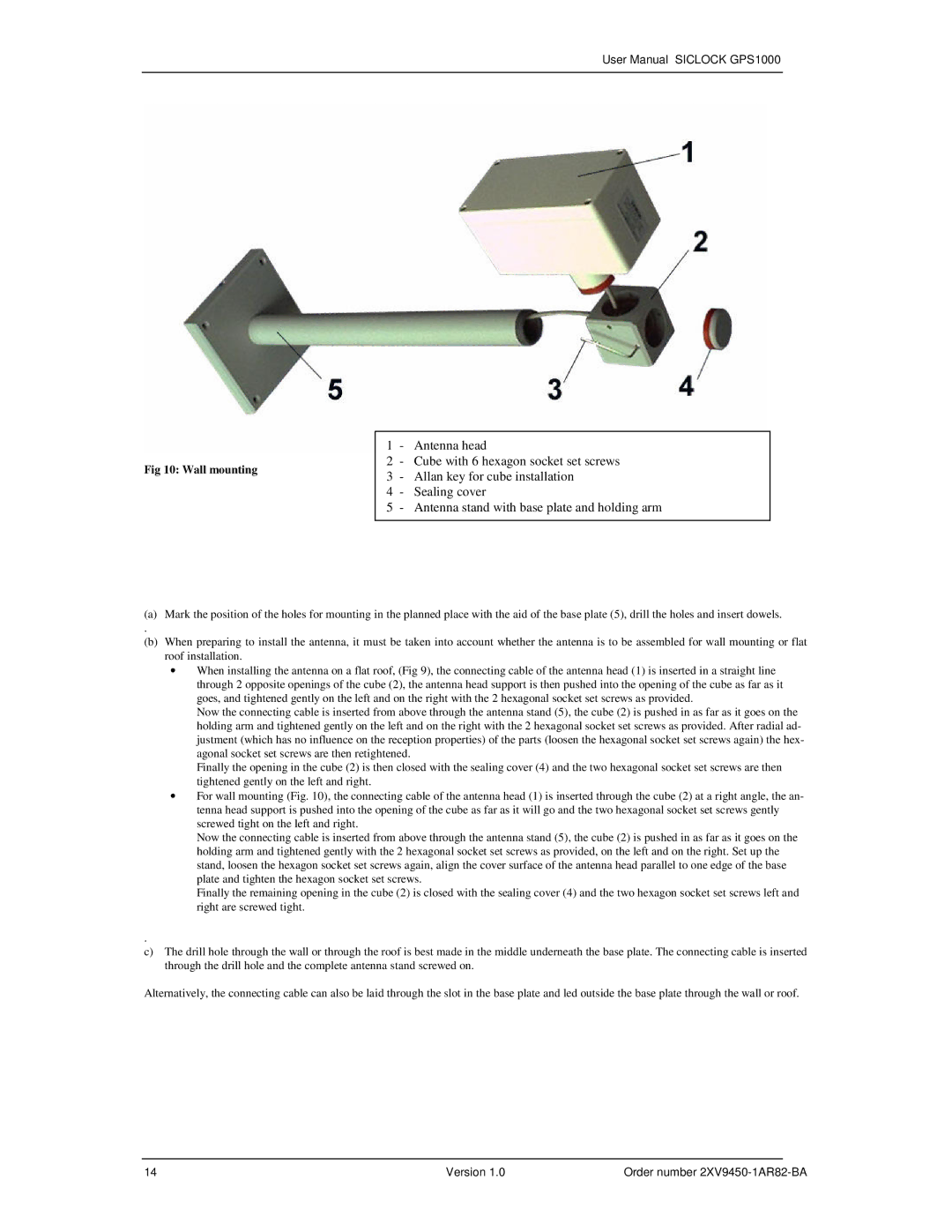 Siemens 2XV9450-1AR82 user manual Wall mounting 